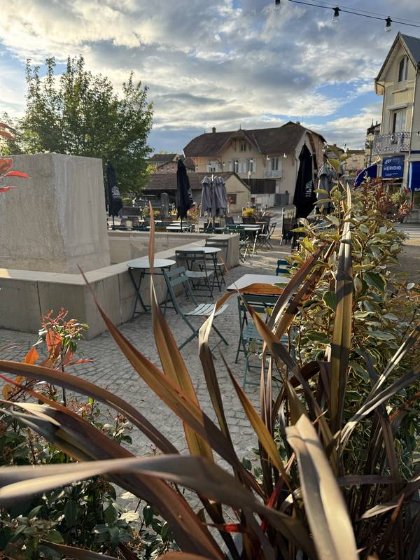 La terrasse de notre restaurant, Meximieux, Le Meridio